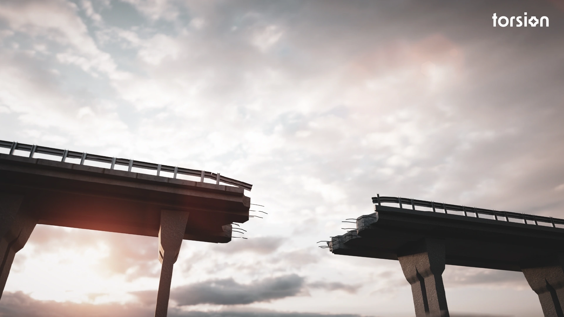 The image of a broken bridge illustrates the challenges posed by legacy payment systems to the growth of international e-commerce.