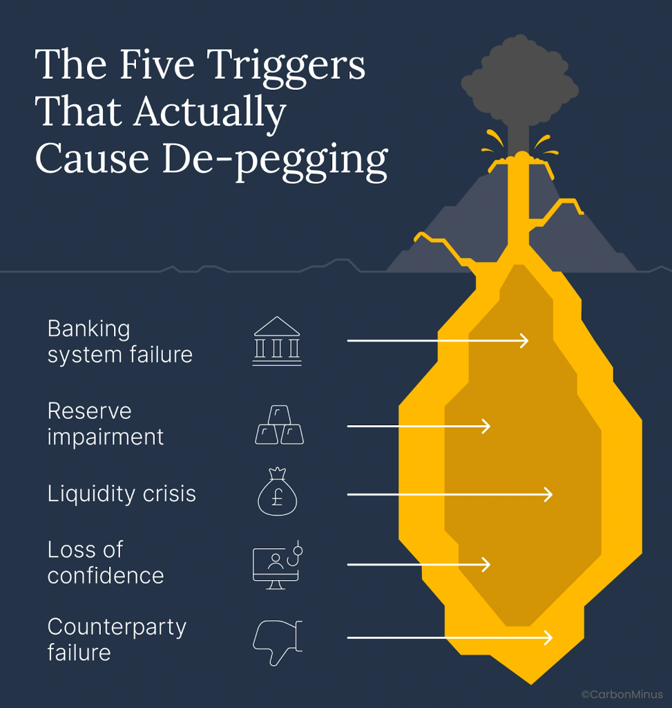 The  image showing 5 triggers that actually cause de-pegging