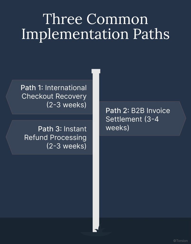 An image showing the three paths for stablecoin payment infrastructure implementation