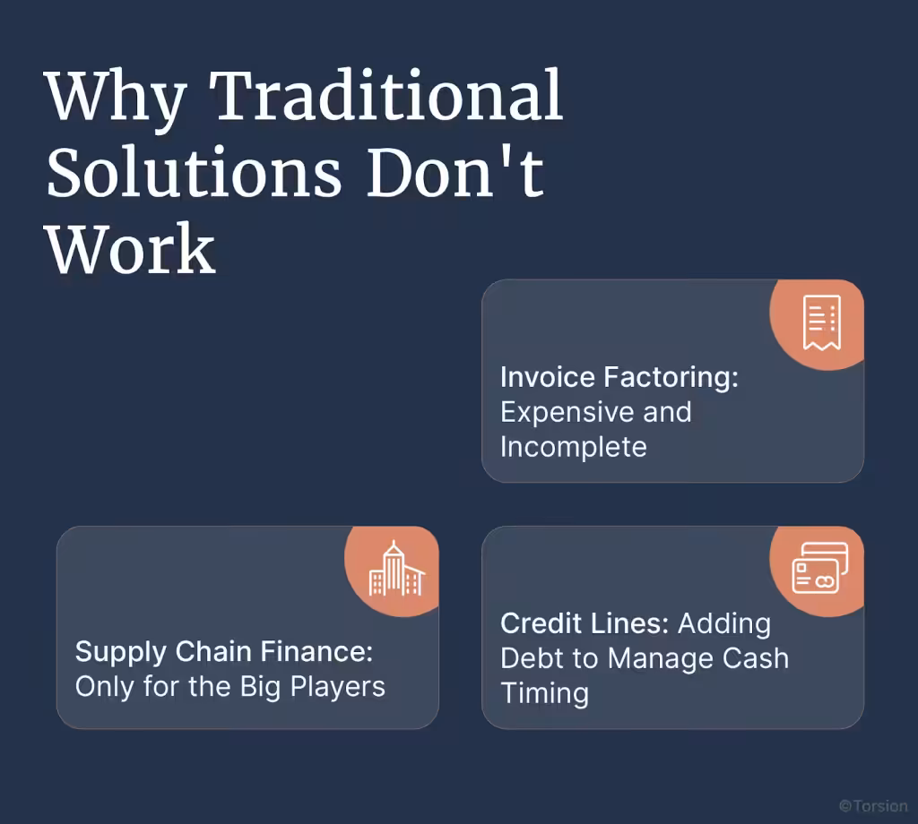 An image showing why traditional solutions don't work in net terms pressure