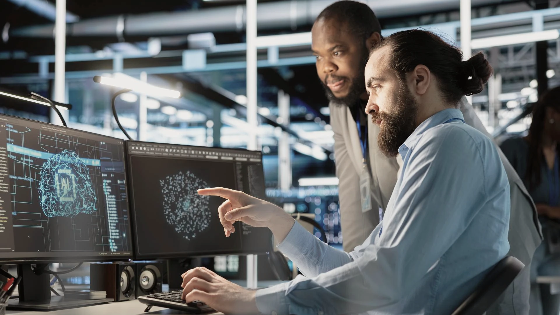 Comparison illustration highlighting the differences between custom AI systems and SaaS RFP software for manufacturing proposal teams, focusing on training data, compliance checking, large document handling, pricing models, and data ownership considerations.