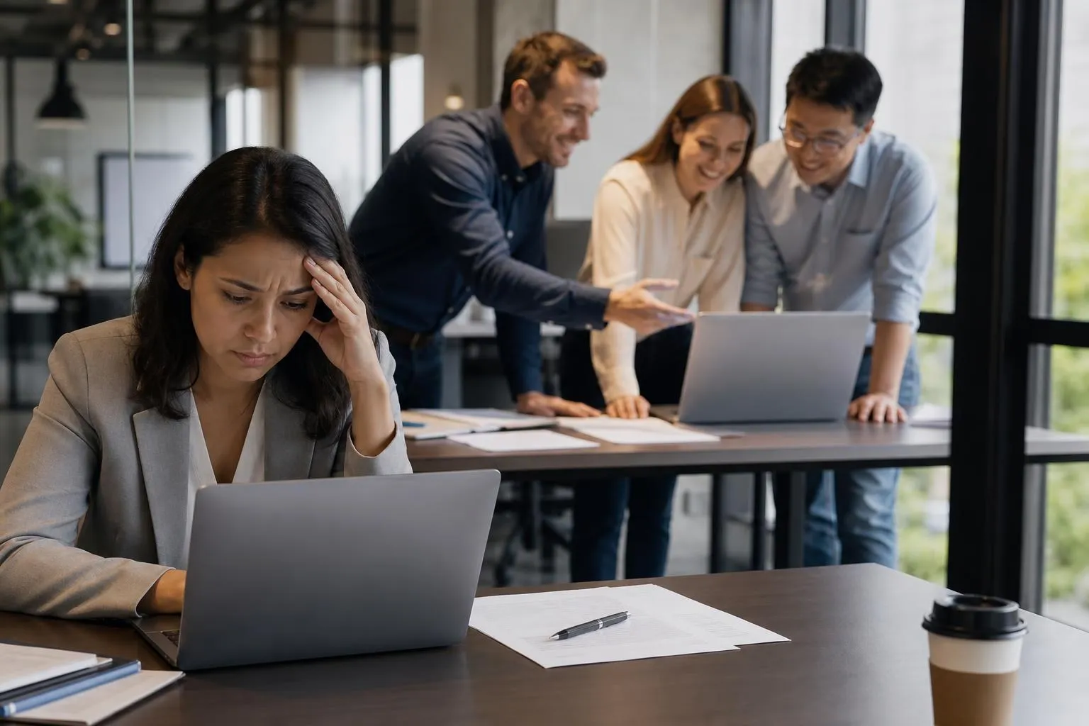 Cover image for a blog titled "Why 95% of Enterprise AI Pilots Fail And What the 5% Do Differently." Business and technology leaders evaluate an enterprise AI initiative, with visual elements representing data workflows, implementation milestones, governance controls, and performance metrics. The image highlights the contrast between stalled AI pilot projects and successful production deployments, emphasizing factors such as clear business objectives, data readiness, user adoption, integration planning, and measurable outcomes that drive long-term enterprise AI success.