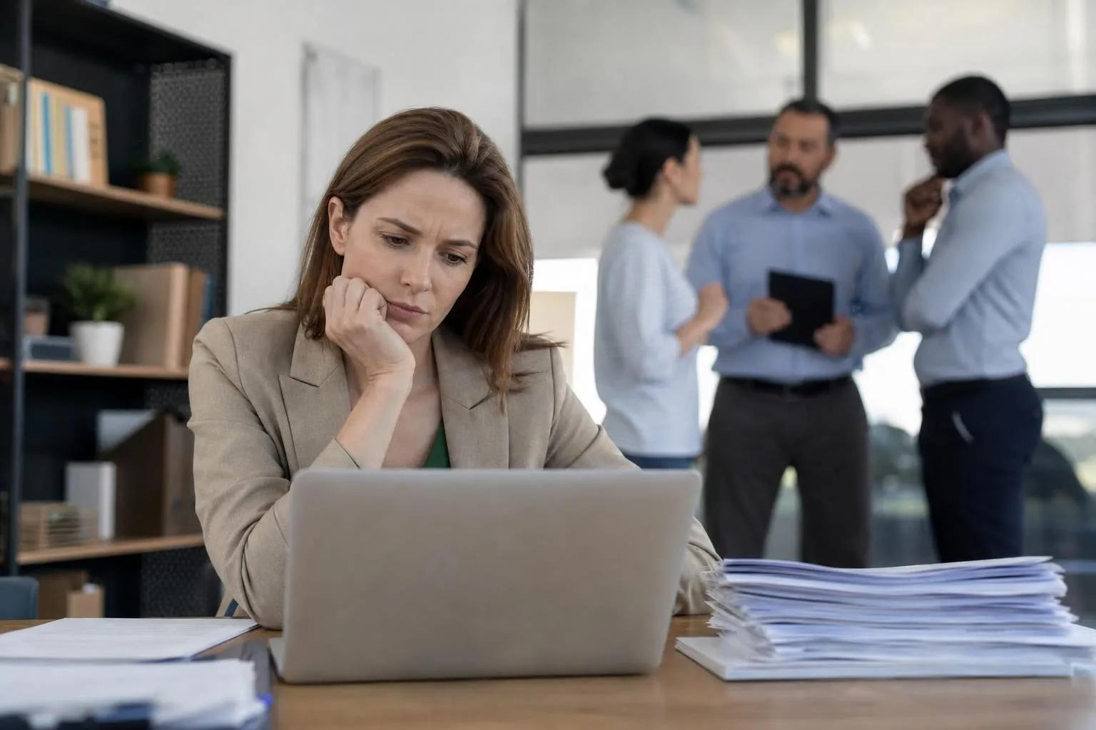 Cover image for a blog titled "Why Your Proposal Team Is Declining RFPs (And the Revenue It's Quietly Costing You)." A proposal team reviews a growing backlog of RFP opportunities while balancing limited resources and tight deadlines. Visual elements represent incoming bid requests, qualification decisions, capacity constraints, and missed revenue opportunities. The image highlights the hidden business impact of declining RFPs, including lost pipeline value, reduced market coverage, and the operational challenges that prevent proposal teams from pursuing more qualified opportunities.